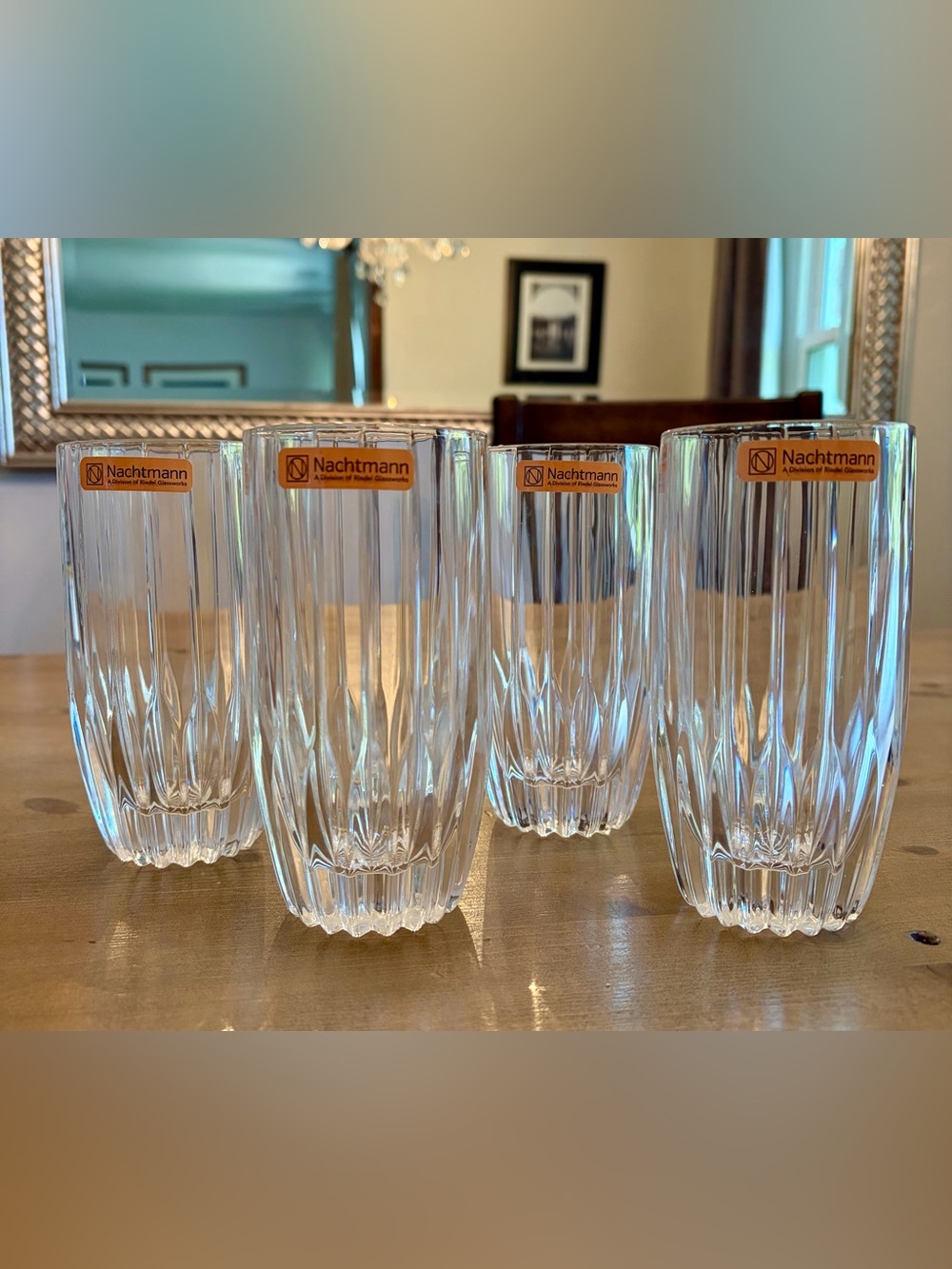 Nachtmann Lead-Free Crystal Highball Drinking Glasses Set of 4